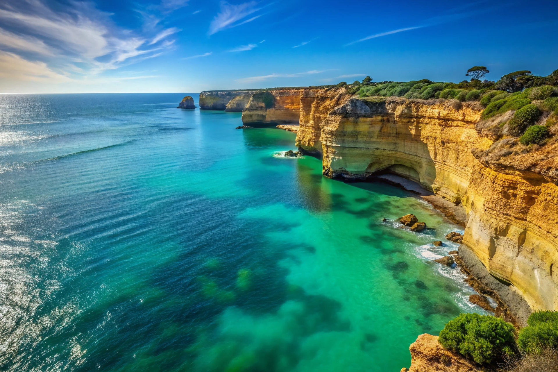Minimalist Torquay Victoria Coastline, Azure Skies, Ocean Views