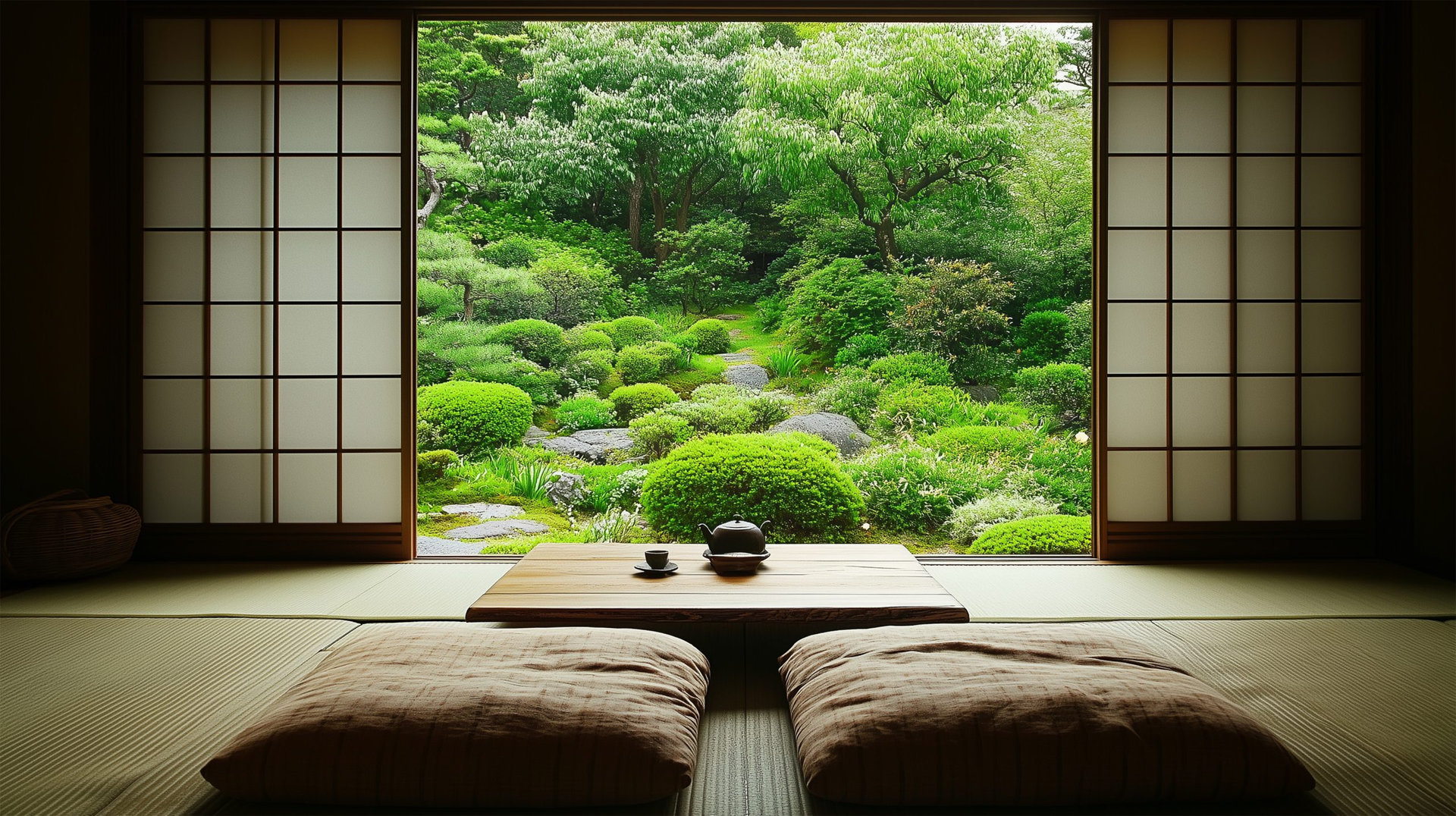 伝統的な旅館の和室と日本のおもてなしを体験する外国人観光客