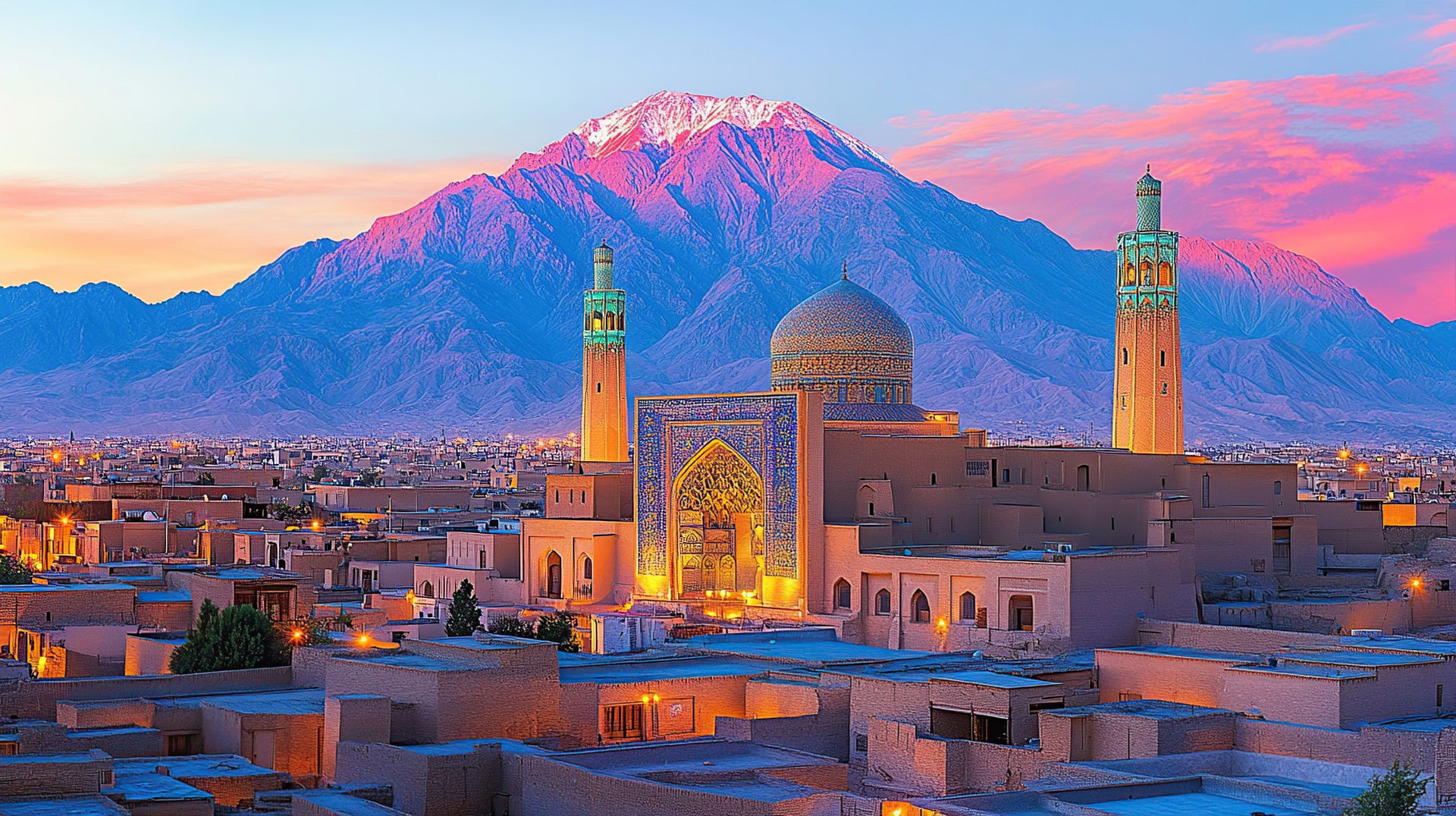 Historic City of Yazd with famous wind towers in the background full moon at twilight blue hour- YAZD, IRAN --chaos 50 --ar 16:9 --style raw --stylize 500 --v 6.1 Job ID: 476cbdf5-96b4-4d61-9869-76c0aa7be41d