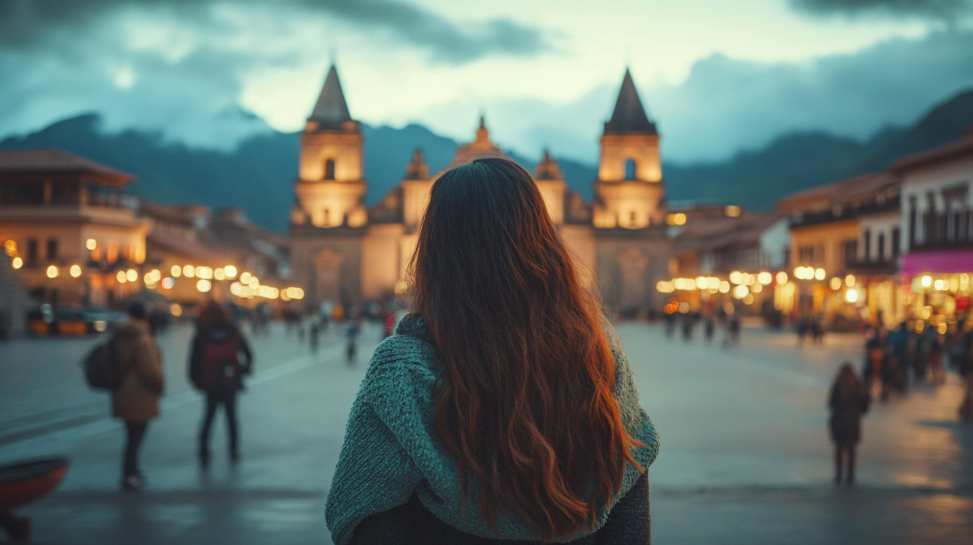 Peruvian Woman Enjoys Scenic Andean Landscape
