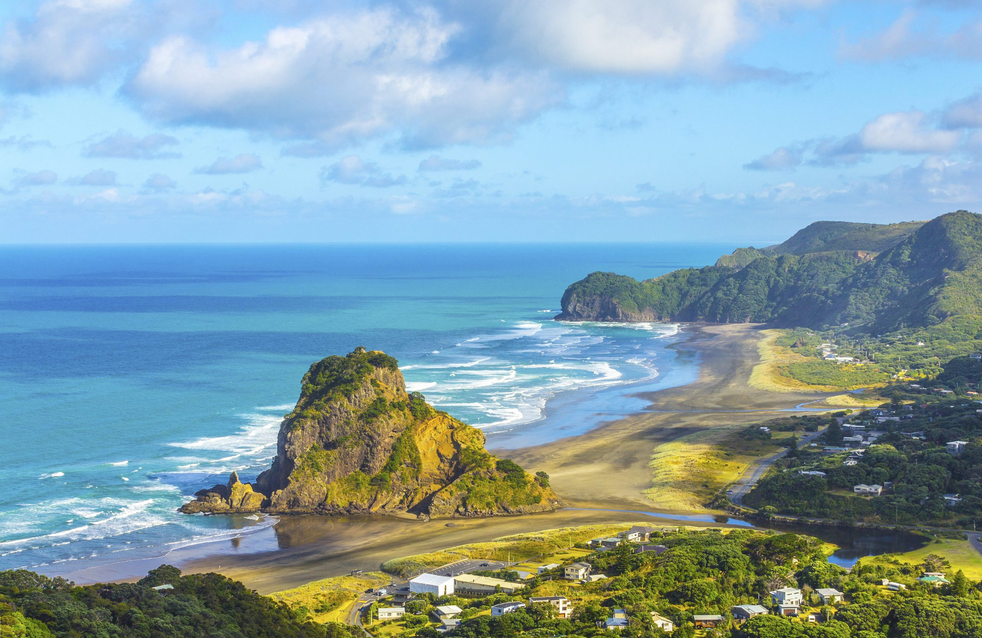Look Out to Lion Rock Piha Beach Auckland New Zealand