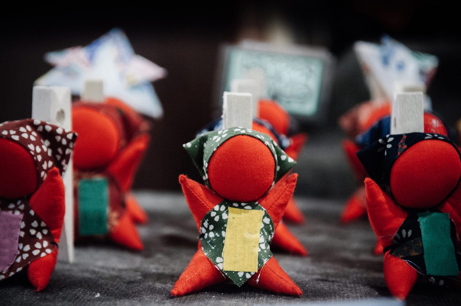 Takayama, Gifu, JAPAN - Japanese Sarubobo doll famous souvenir, red fabric doll use as amulet for kid mostly made by mother or grandmotheruse