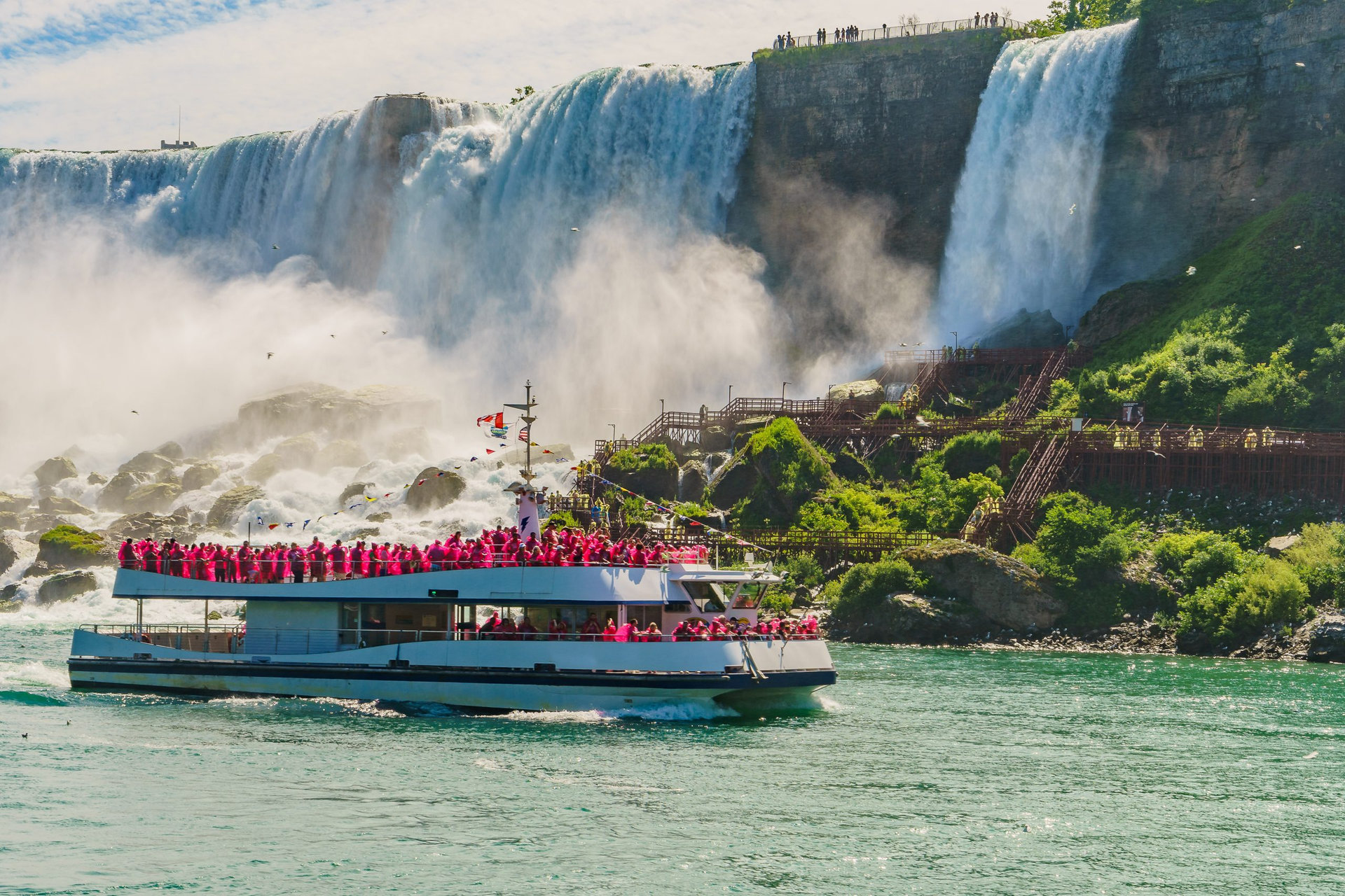 Water rushing over Niagara Falls, New York USA