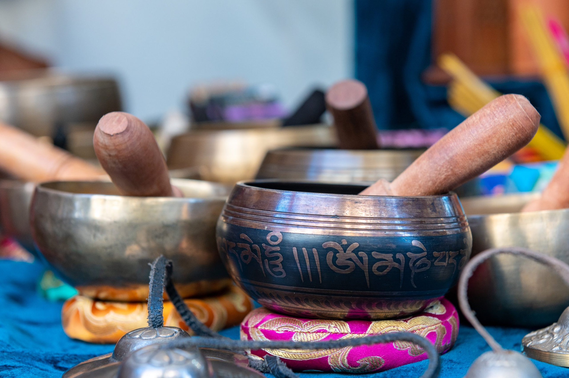 Tibetan bowls made by hand, by Buddhist monks