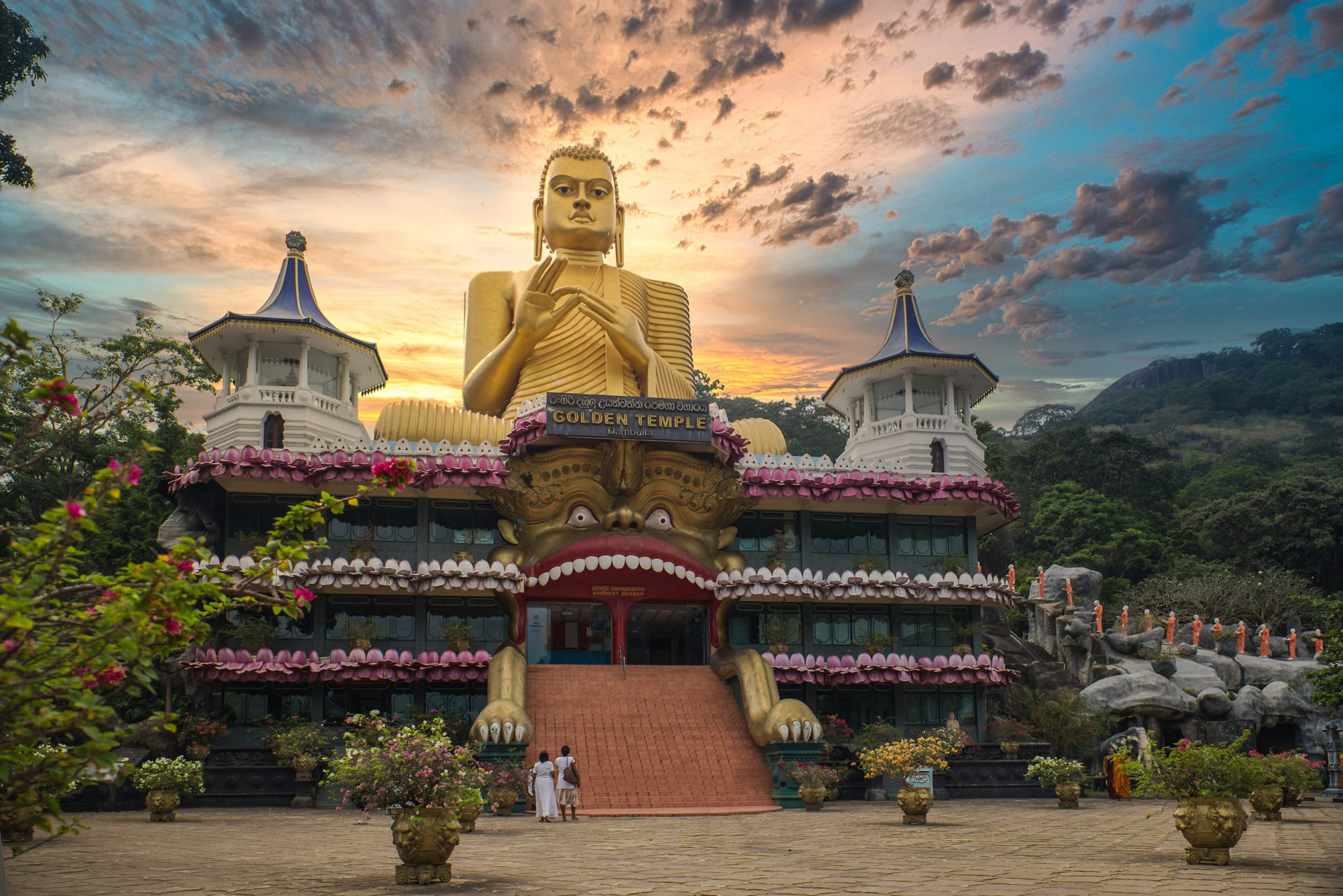Sunset over the Museum of the Golden Temple Dambulla