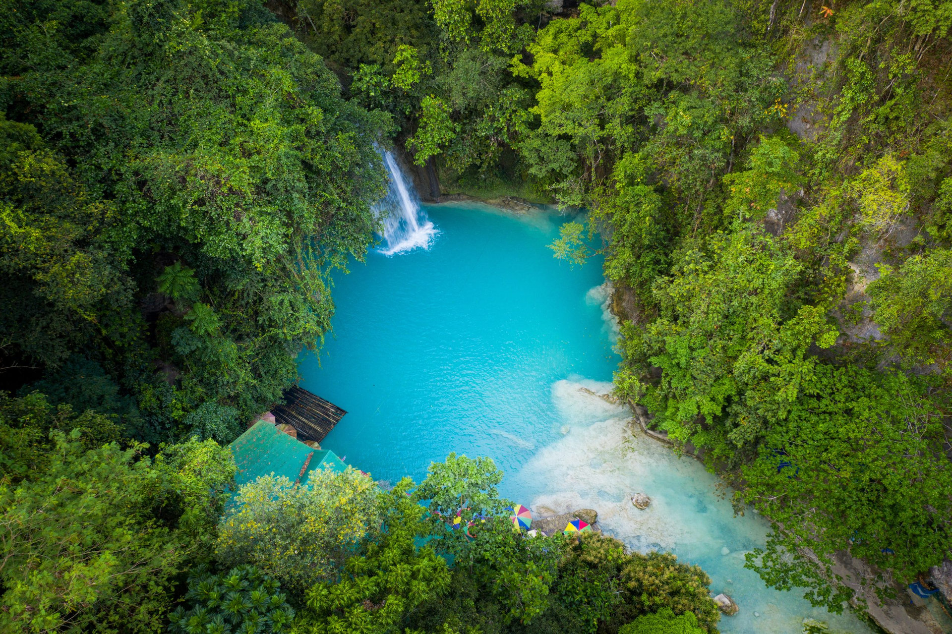 Kawasan waterfalls located on Cebu Island, Philippines - Beautiful waterfall in the jungle