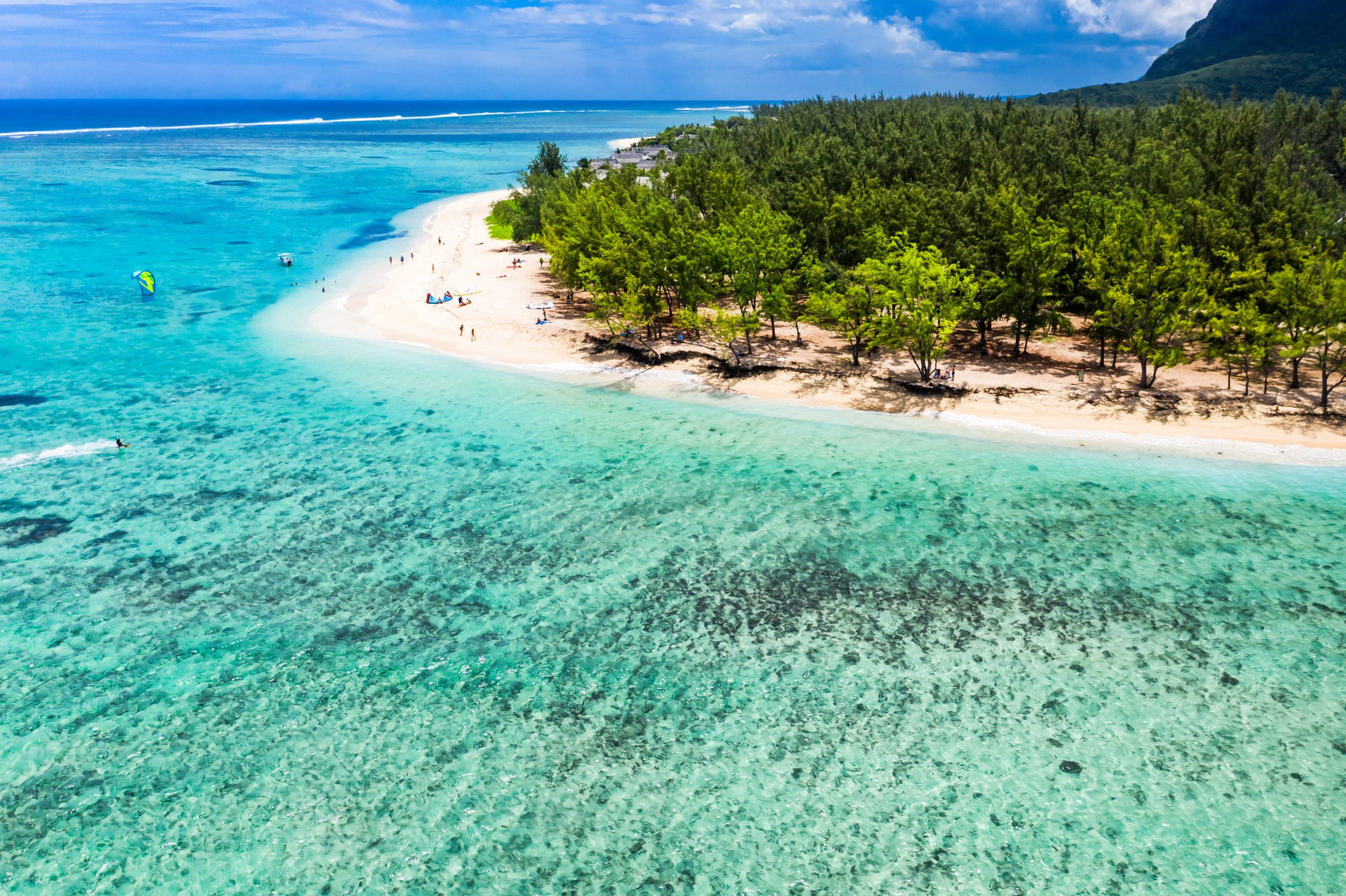 Aerial view, le Morne mountain, Mauritius, Africa