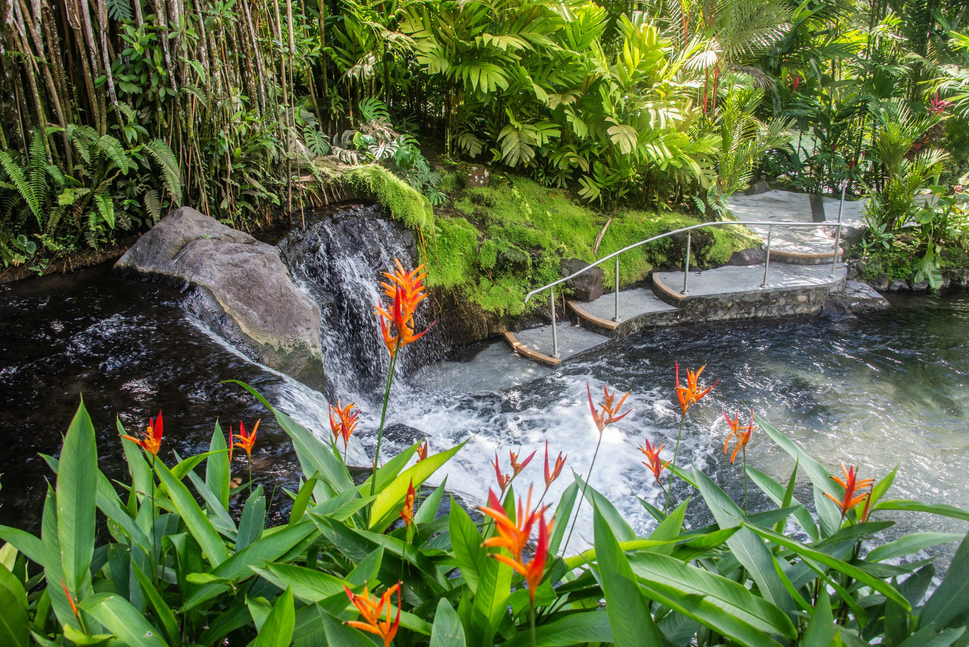 The hot river at Tabacon Hot Springs, La Fortuna, Costa Rica