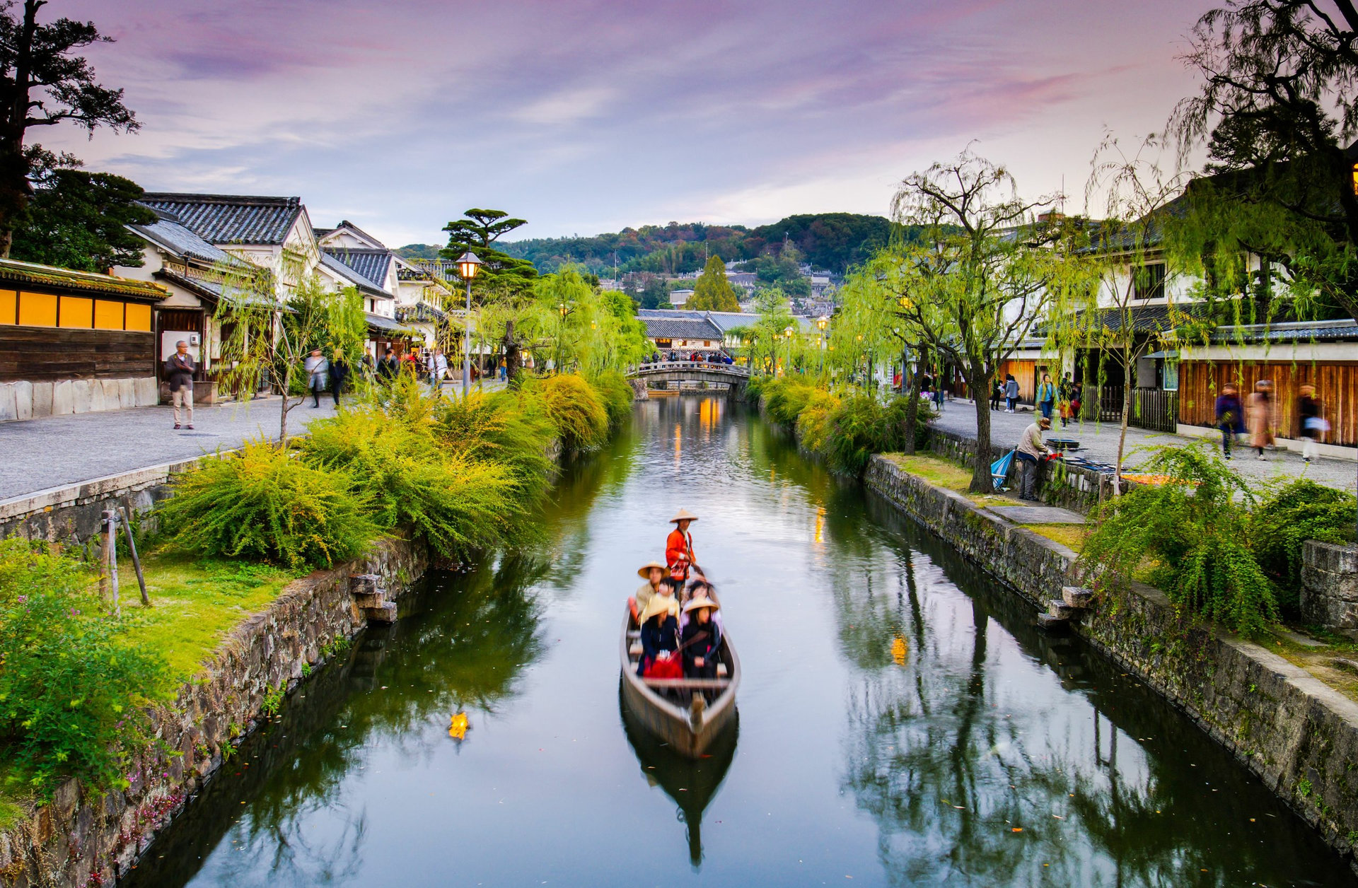 Beautiful view of the Kurashiki Bikan Historical Quarter in Japan