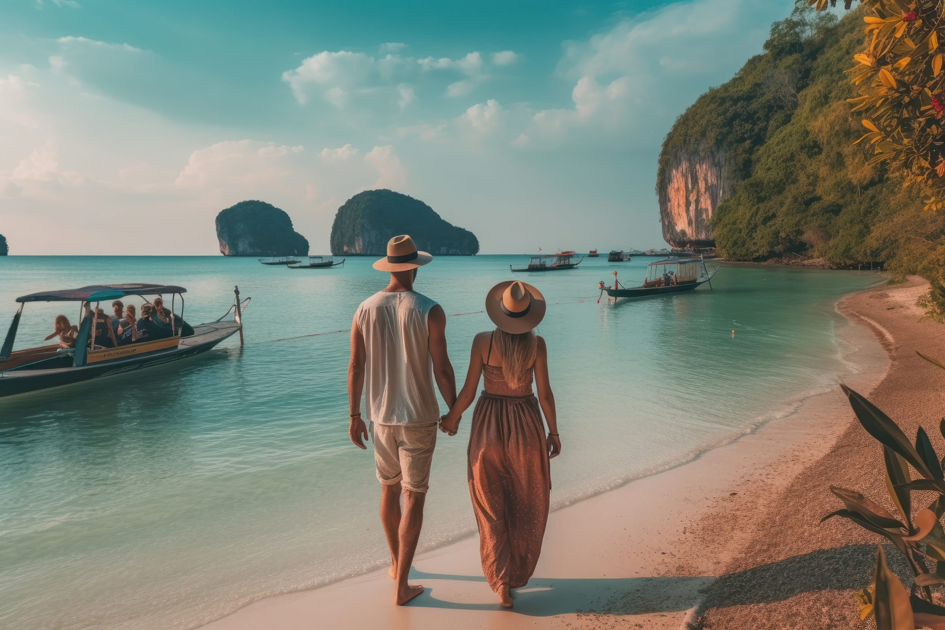 People traveling the world, Generative AI