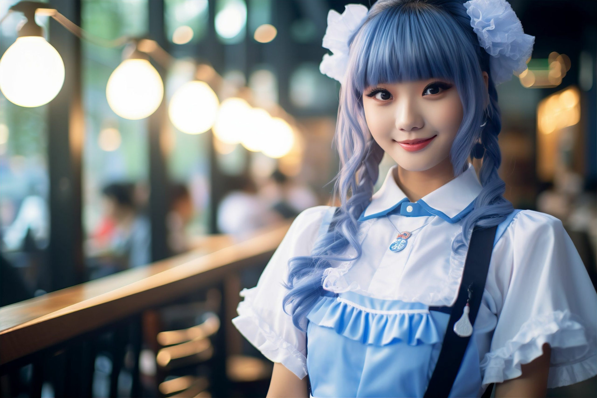 メイドカフェで働く秋葉原のメイドさん(カワイイ・日本・東京・コスプレ・ゲーム)