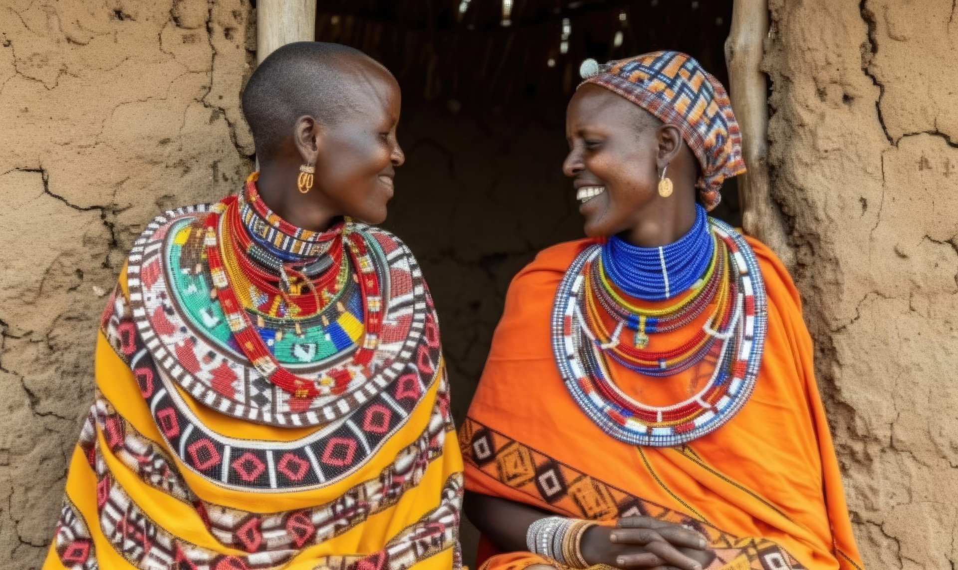 Group of maasai women singing in Ngorongoro crater,Tanzania