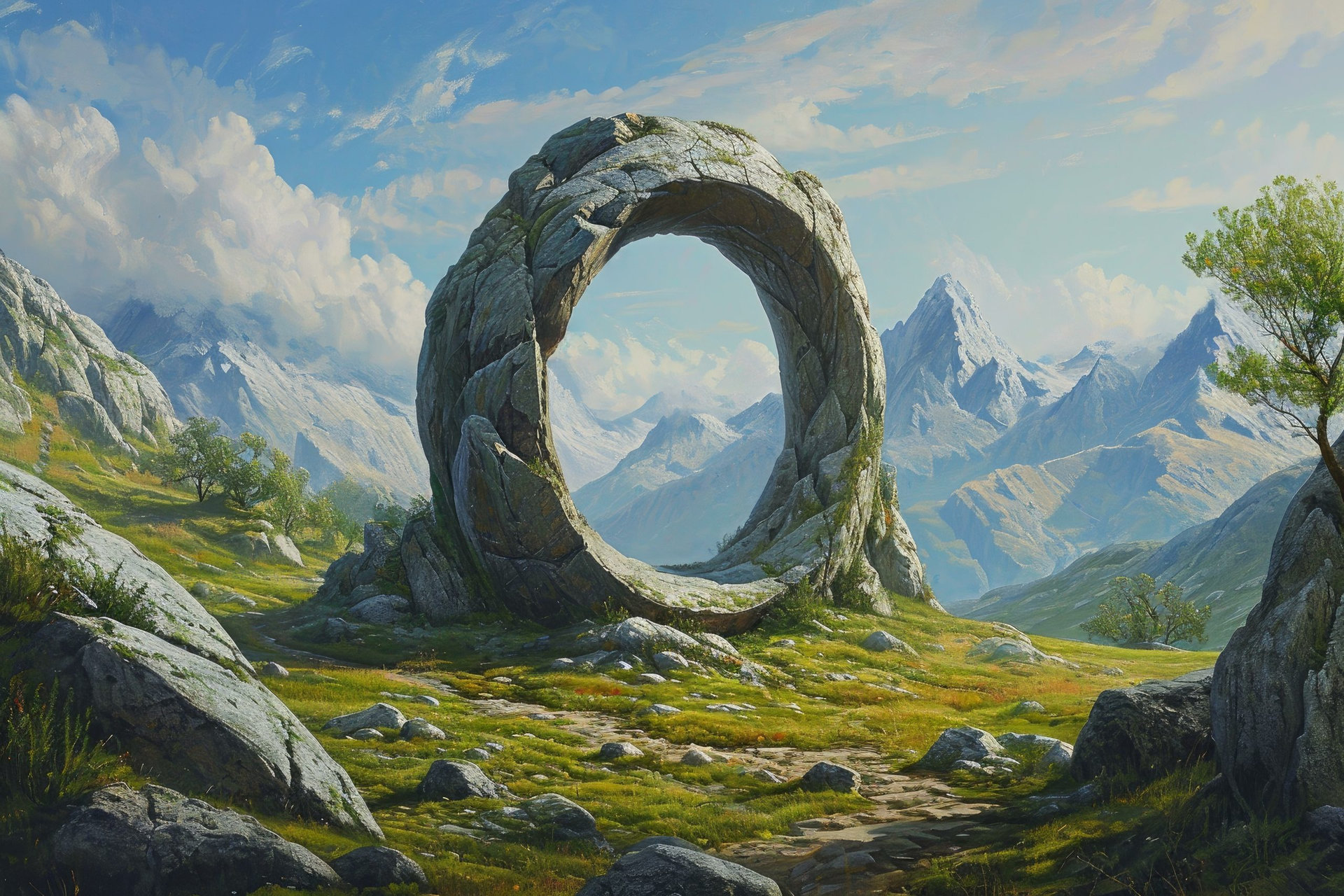 Captivating Ring landscape. Travel tourism leading. Generate Ai