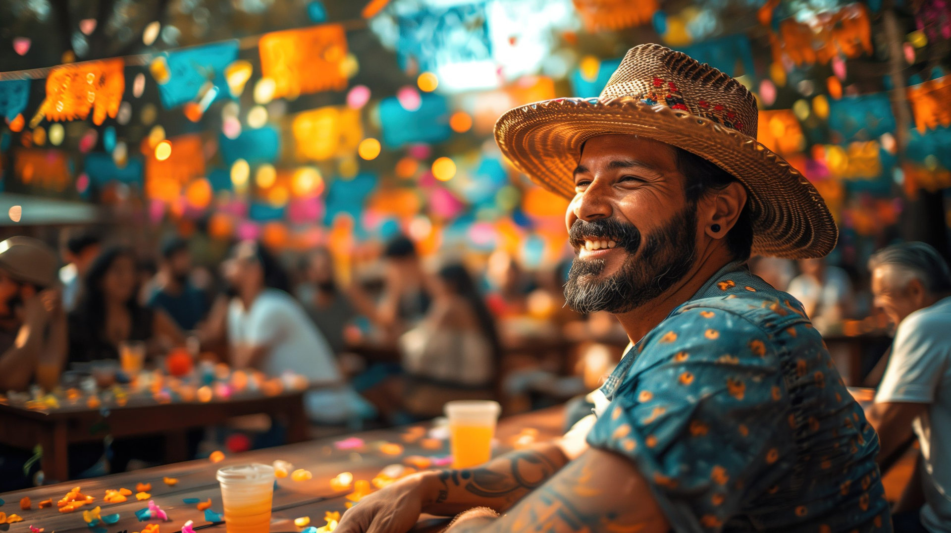 Mexican people celebrate the Cinco de Mayo festival in the streets of the city
