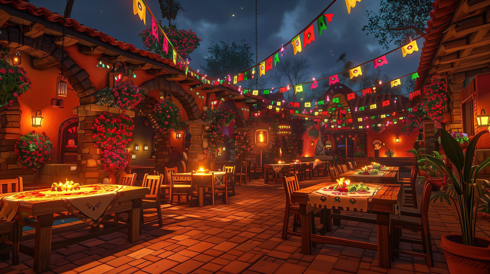 The Cinco De Mayo Festival Decorations in City