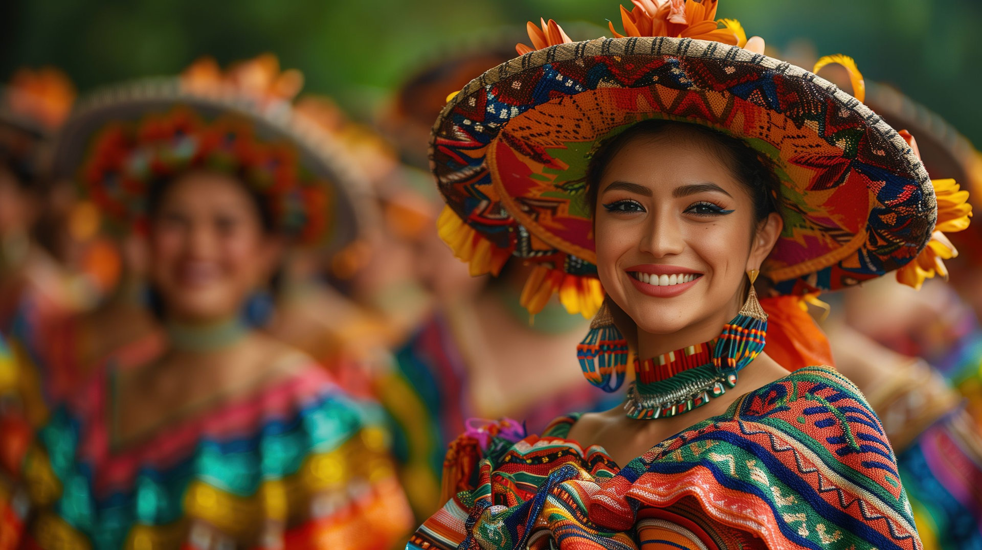 Portrait of Mexican Woman in Cinco de Mayo