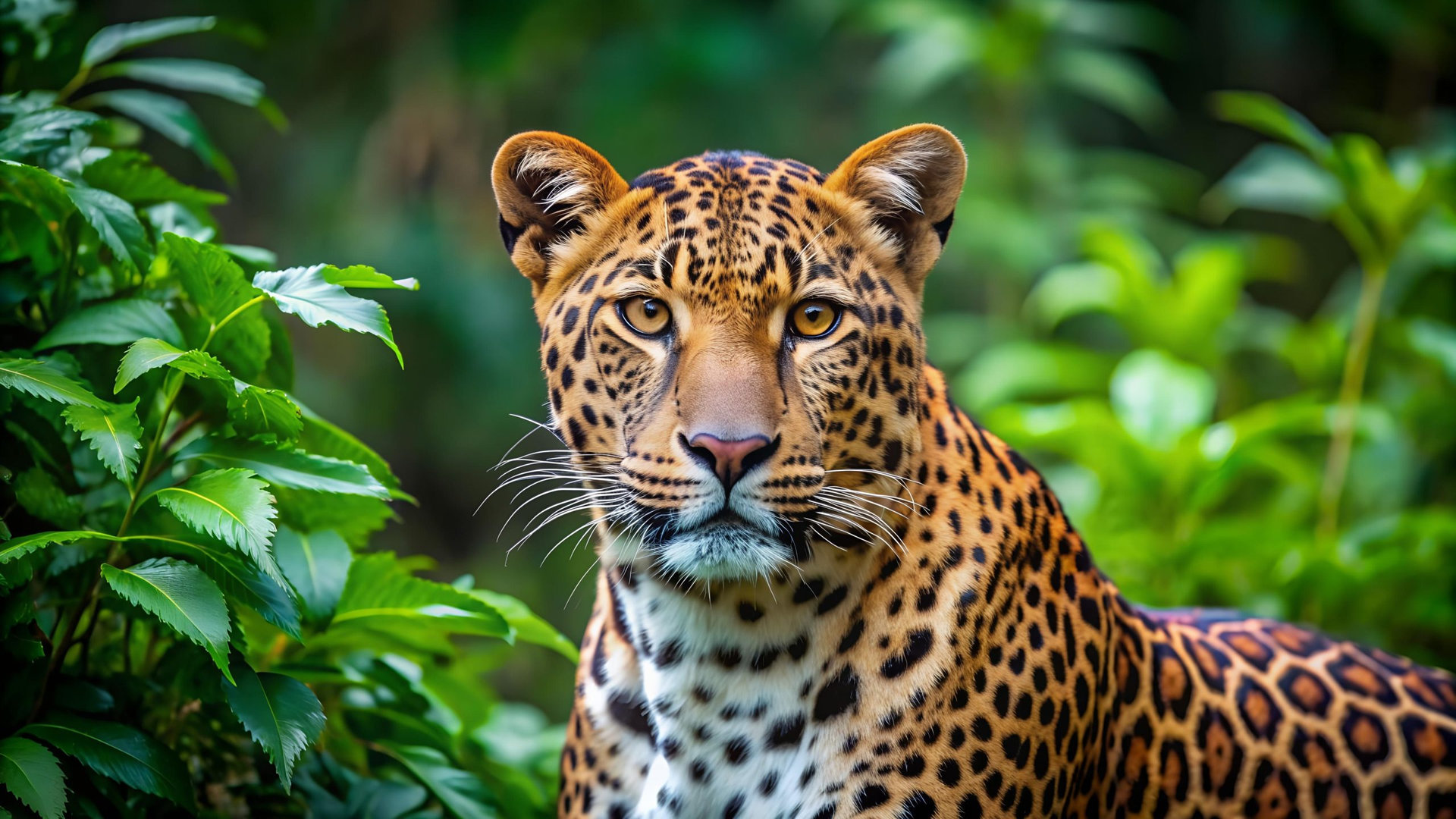 Emerald Shadows: A Leopard's Hunt in the Sri Lankan Jungle generative AI